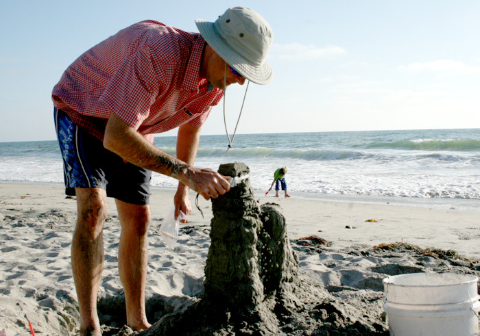 shaping sandcastle towers